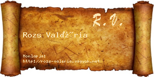 Rozs Valéria névjegykártya