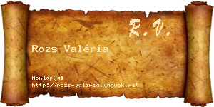 Rozs Valéria névjegykártya